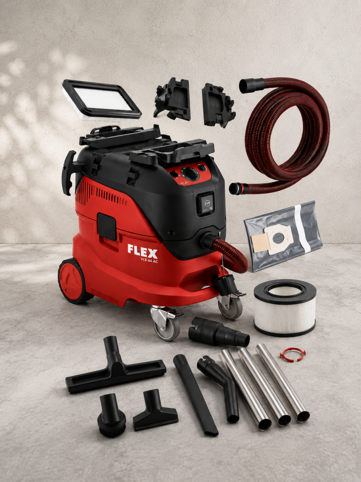FLEX VCE 44 H AC-Kit 42 Litre Şantiye Tipi Otomatik Filtre Temizlemeli Süpürge